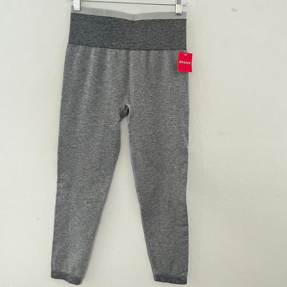 Spanx Seamless Sculpt Leggings Shapewear in Spacedye Cloudy Grey Large NWT - Picture 3 of 13